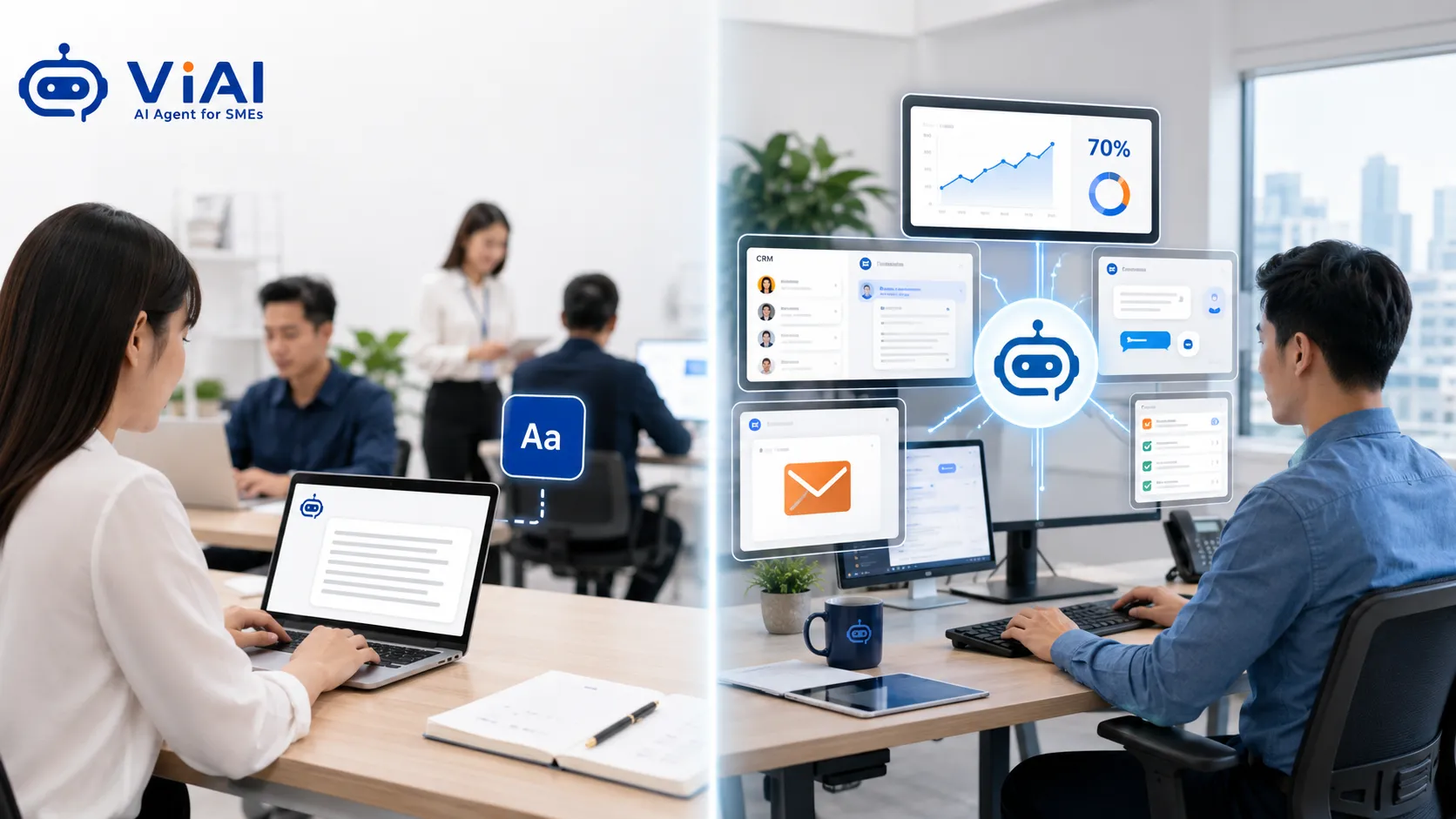 So sánh giữa AI tạo nội dung và AI Agent